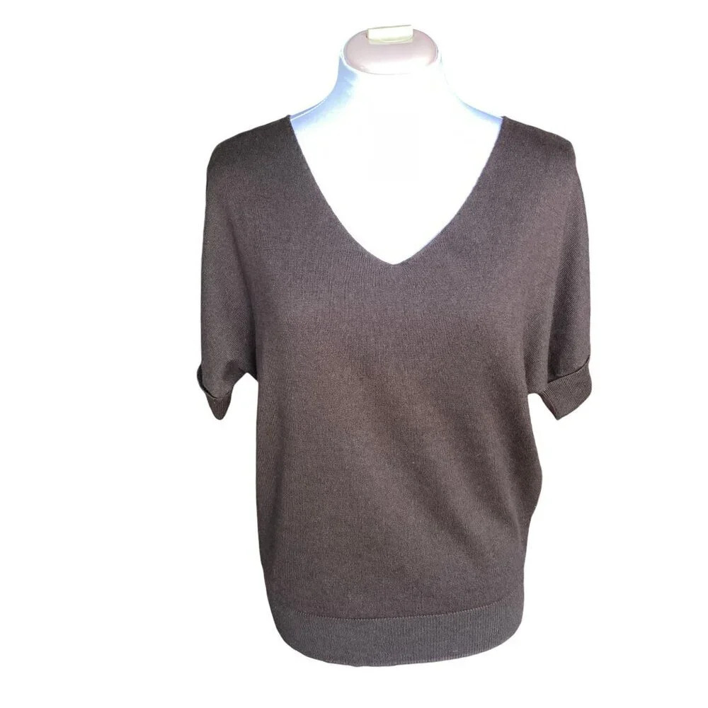 Bailey 44 Sweater Top, Size‎ XS, Brown and Orange, Cotton, Cashmere and Silk
